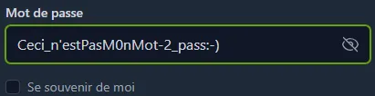 Bouton de visibilité du mot de passe