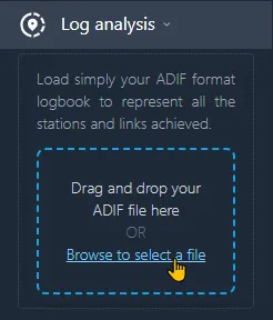 Bouton Log Analysis dans la sidebar gauche