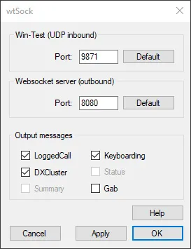 Interface wtSock dans le systray Windows
